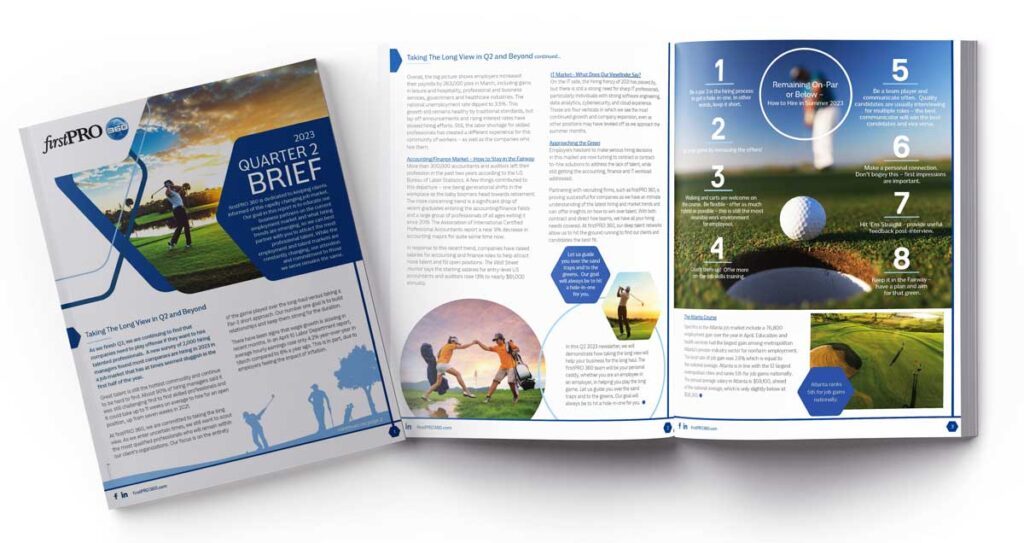 firstPRO 360 2nd Quarter 2023 Report Cover and Report Spread Mockup